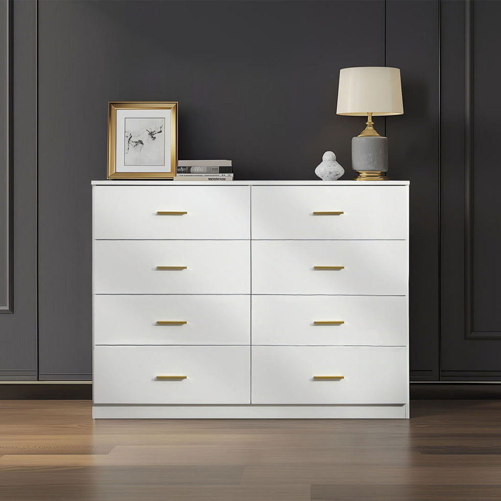 Modern Drawer Dresser For Bedroom, Ample Storage Wide Chest Of Drawers