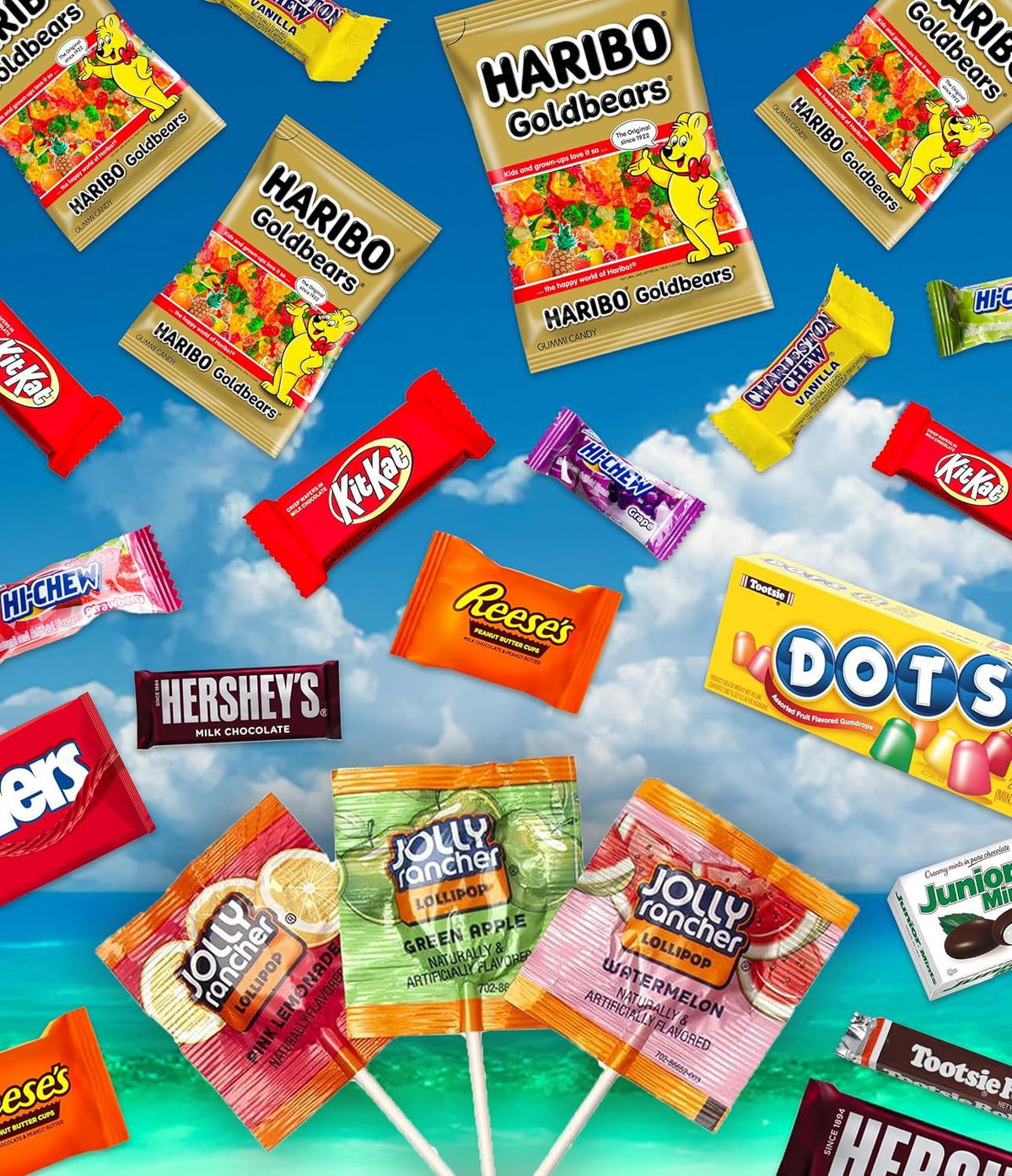Individually Wrapped Mini Candy & Chocolate Mix - 5 Lb Bulk Candy Assortment - Pinata Stuffer Candies Variety Pack, Office Candybowl Treats - Sweet & Chocolatey Flavors - July 4Th (Pack of 2)