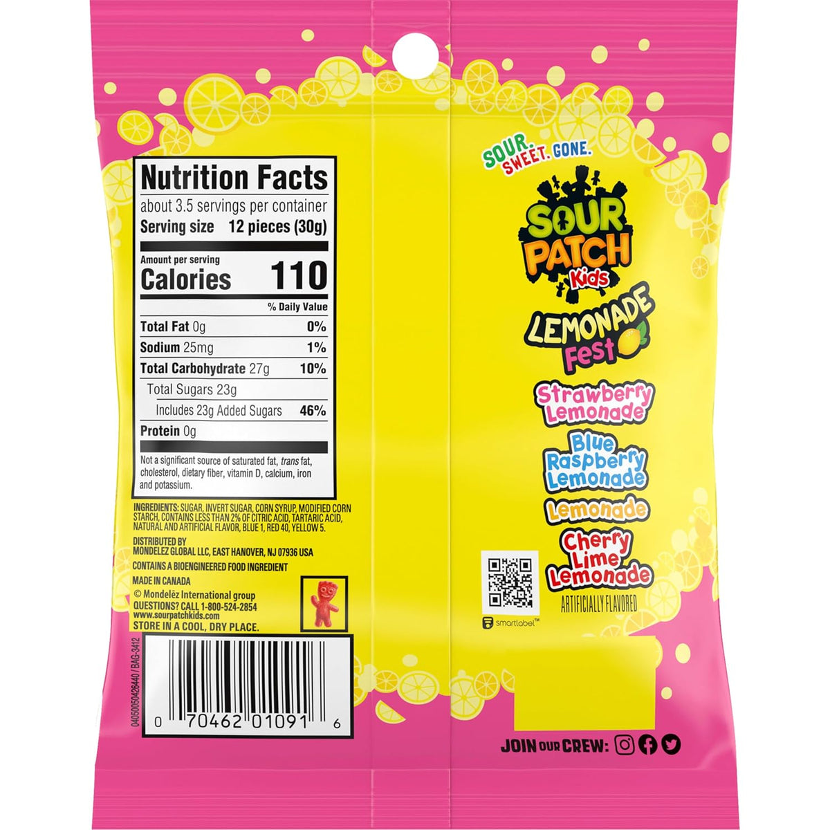 Lemonade Fest Soft & Chewy Gummy Candy, Bulk Candy, 12 Bags