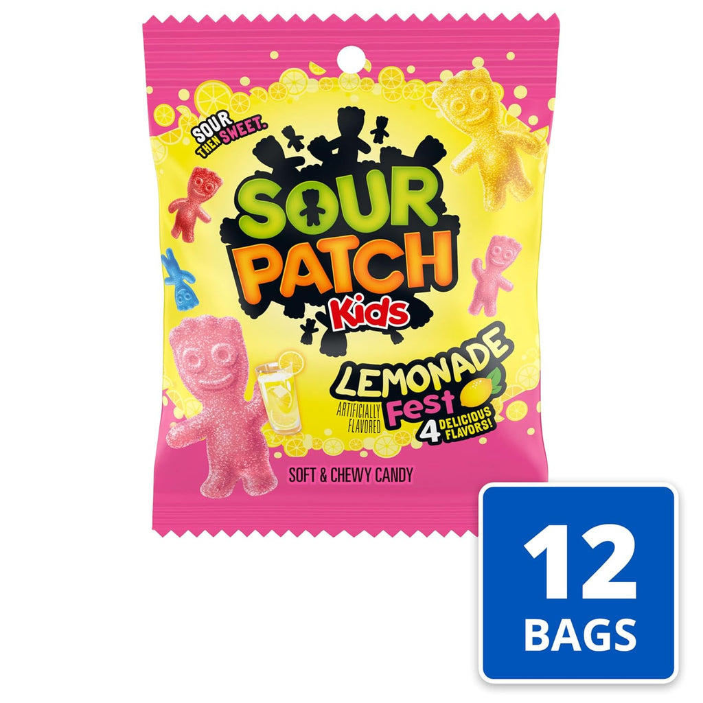 Lemonade Fest Soft & Chewy Gummy Candy, Bulk Candy, 12 Bags