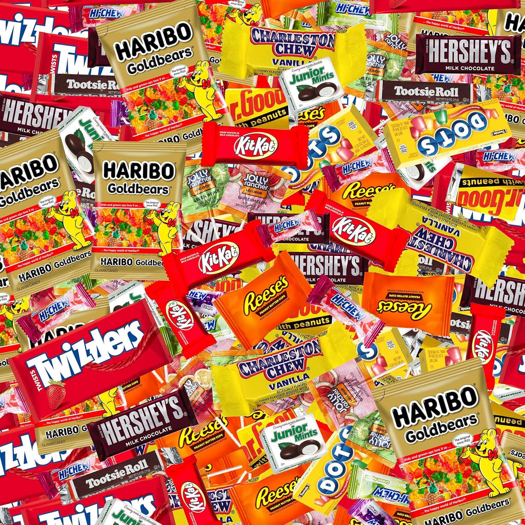Individually Wrapped Mini Candy & Chocolate Mix - 5 Lb Bulk Candy Assortment - Pinata Stuffer Candies Variety Pack, Office Candybowl Treats - Sweet & Chocolatey Flavors - July 4Th (Pack of 2)