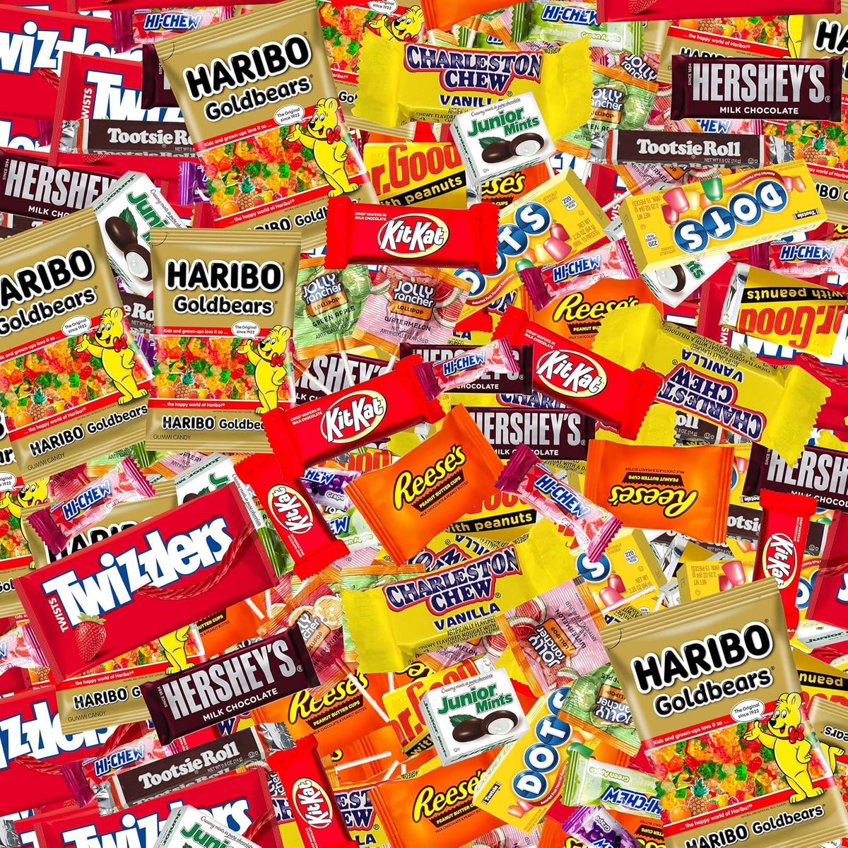 Individually Wrapped Mini Candy & Chocolate Mix - 5 Lb Bulk Candy Assortment - Pinata Stuffer Candies Variety Pack, Office Candybowl Treats - Sweet & Chocolatey Flavors - July 4Th (Pack of 2)
