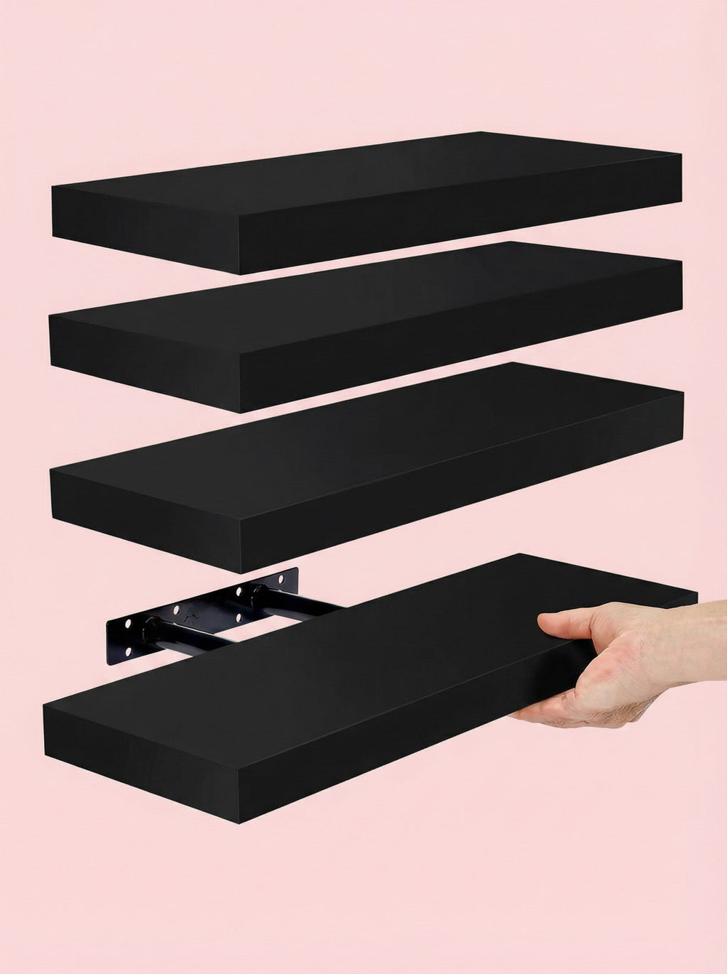 Floating Shelves Set of 4 – 15.8" Wall Shelves with Invisible Brackets