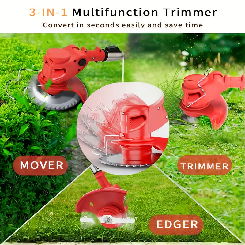Cordless Electric Lawn Mower 2500W with 2 Batteries & 3 Blades