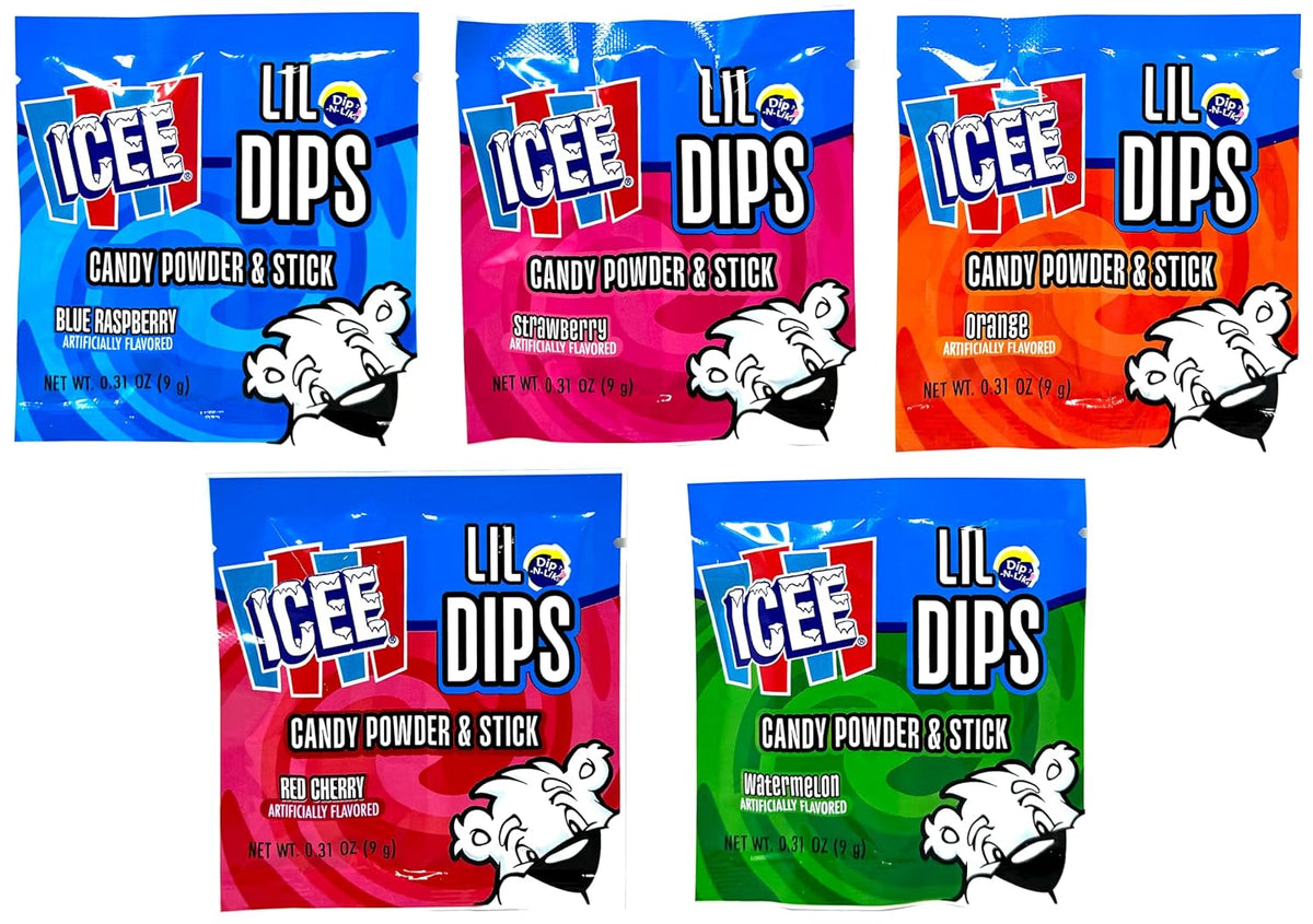 Icee Lil Dips Dip Candy Bulk, Dipping Sticks with Candy Powder, Dip Stick Candy, Icee Candy, Variety Pack of 36