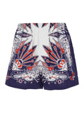 Gucci Men Blue Shorts With Gucci Bandana Print In Cotton Man