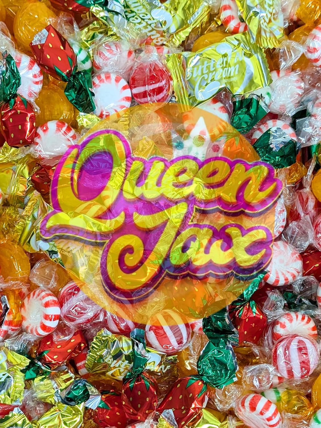 Bulk Hard Candy Individually Wrapped - 4 Lb Hard Candy Mix, Perfect for Parties, Holidays, and Candy Bowls - Peppermint Candy, Butterscotch Candy, Cinnamon Disks, Fruit Hard Candy, and More