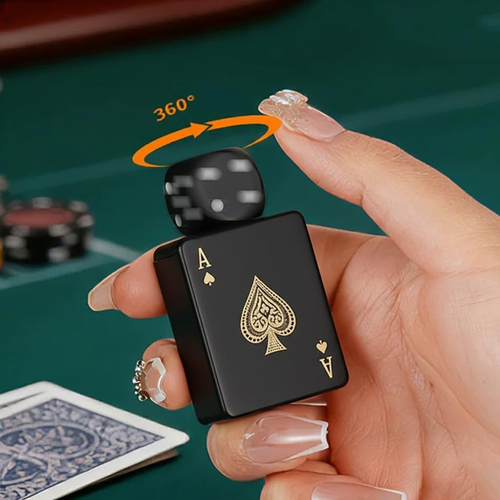 Cool Lighters, Jet Torch Lighter, Ace Card Lighters, Toker Poker and Dice Design Lighter, Butane Refillable for Outdoor, Indoor, Camping, BBQ, Candle, Birthday, Gift (Fuel Not Included)