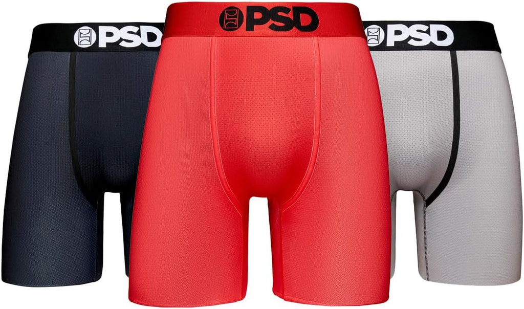 Underwear Mens Boxer Briefs - Athletic Micromesh Boxer Briefs, Standard Length, Soft & Breathable Boxer Briefs for Men