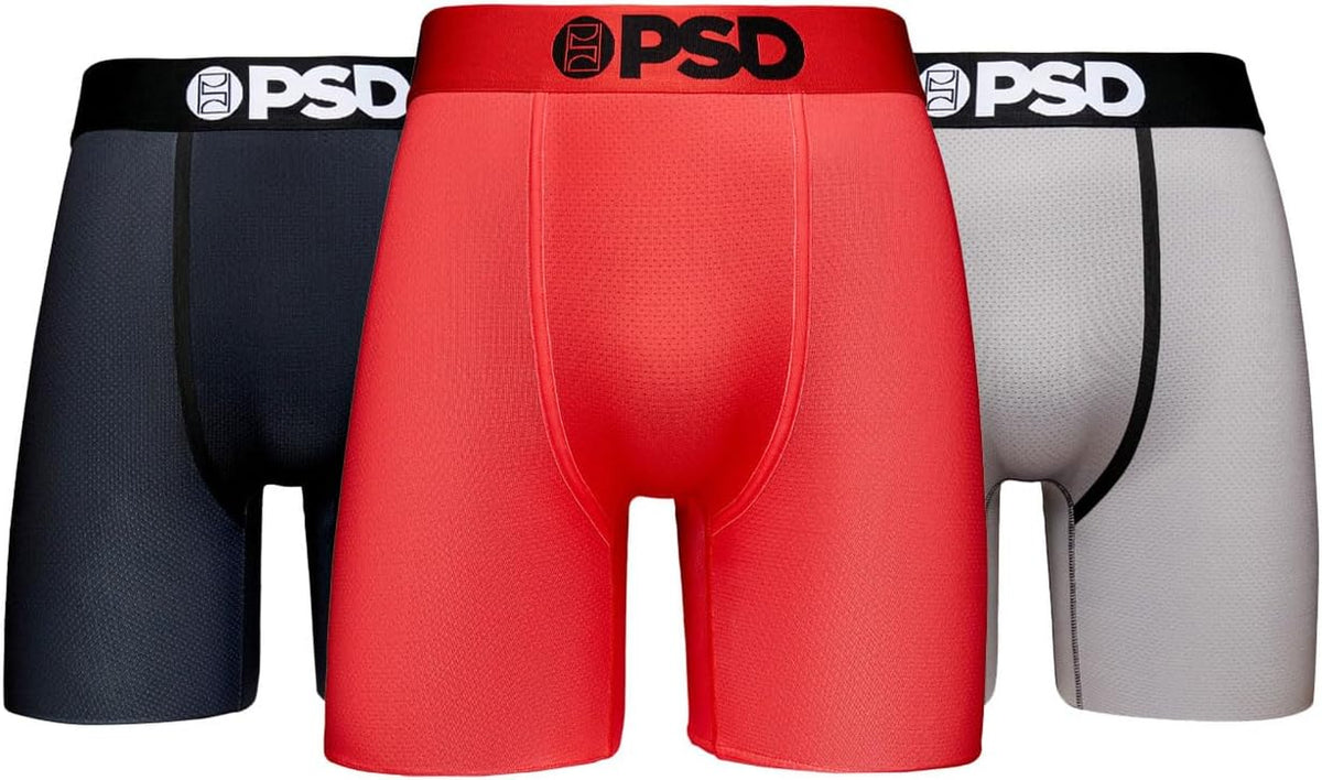 Underwear Mens Boxer Briefs - Athletic Micromesh Boxer Briefs, Standard Length, Soft & Breathable Boxer Briefs for Men