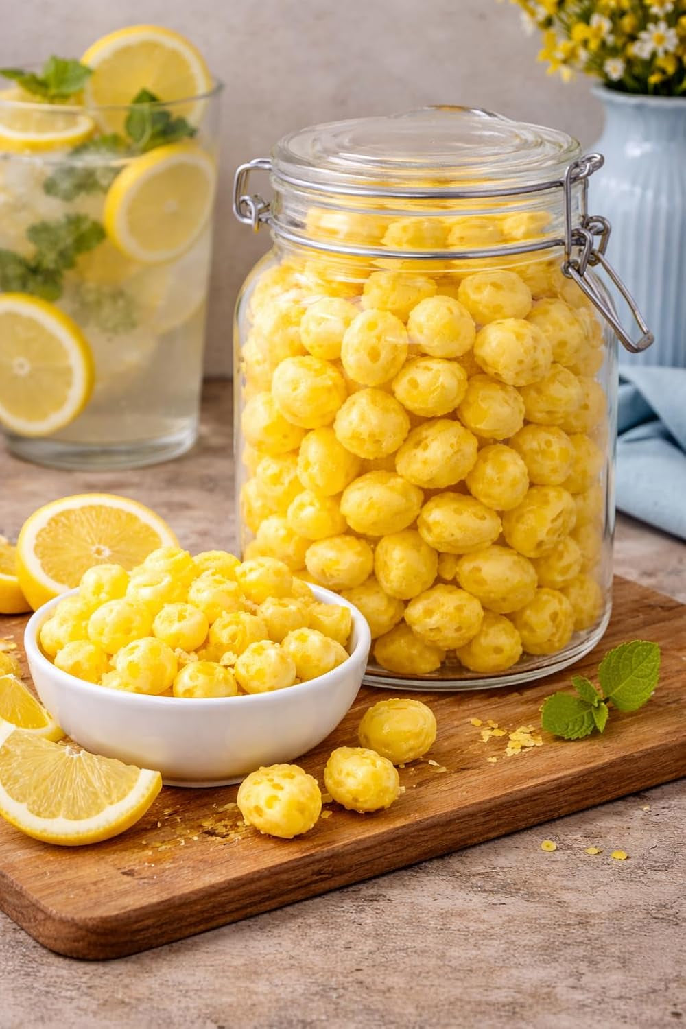 Freeze Dried Candy Lemon Drops, 16 Oz (1Lb) Crunchy Lemon Snacks, Light, Crispy & Delicious Flavored Snack