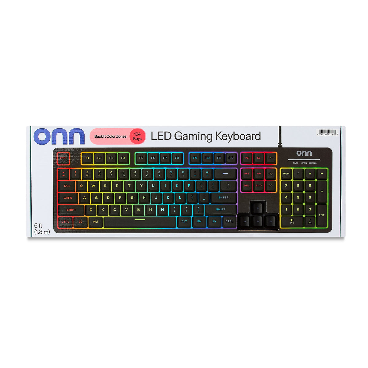 Wired LED Gaming Keyboard, Backlit, Gray