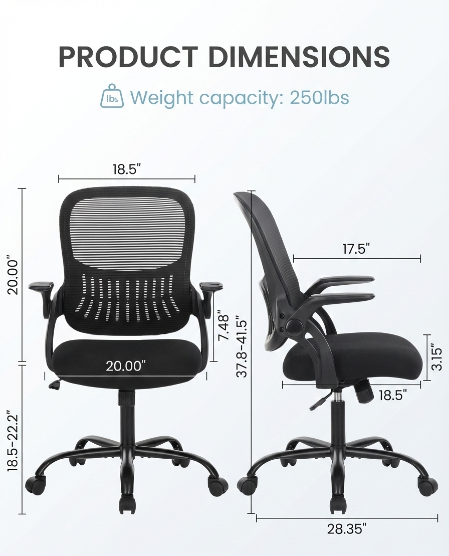Ergonomic Mesh Office Chair – Multi Color High Back Chair with Lumbar Support