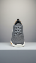 Graphite lace-up sneaker with adaptive mesh