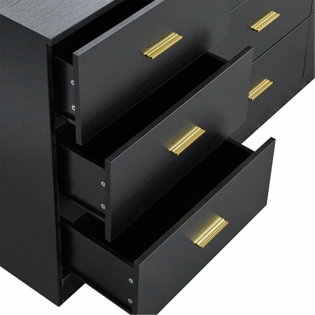 Modern Drawer Dresser For Bedroom, Ample Storage Wide Chest Of Drawers