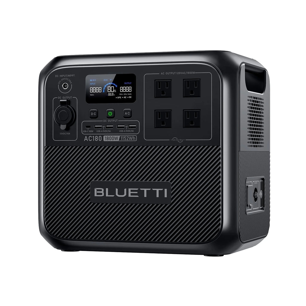 AC180 Solar Generator, 1440W | 1152Wh Lifepo4 Power Station, Portable for Off-Grid, Home, Camping, RV