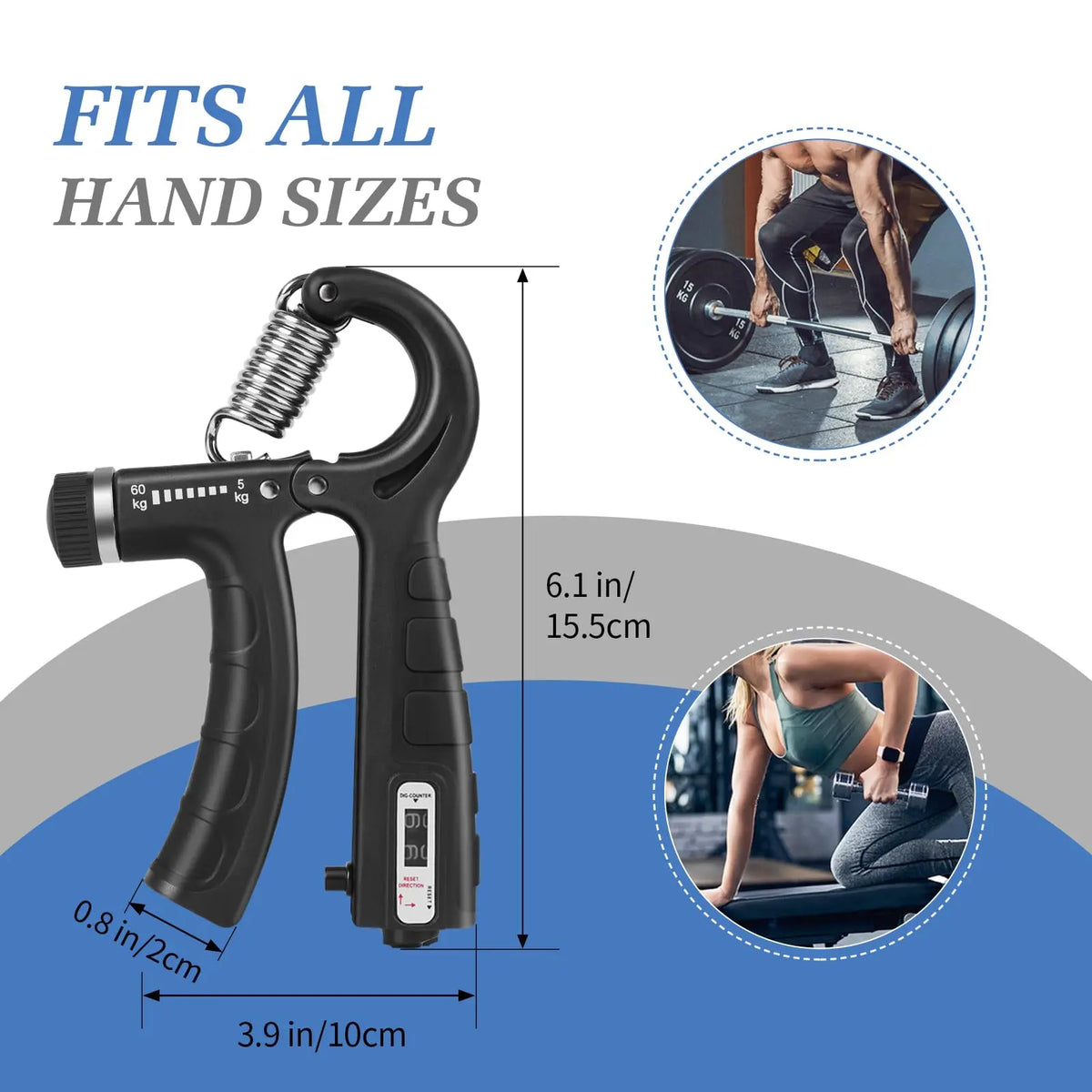 Hand Grip Strengthener Kit 5 Pack Adjustable Finger Forearm Hand Exerciser | Adjustable Grip Trainer, Finger Stretcher & Stress Ball Set for Strength Training & Hand Exercises Strength Training Equipment #GLOBAL PICKS