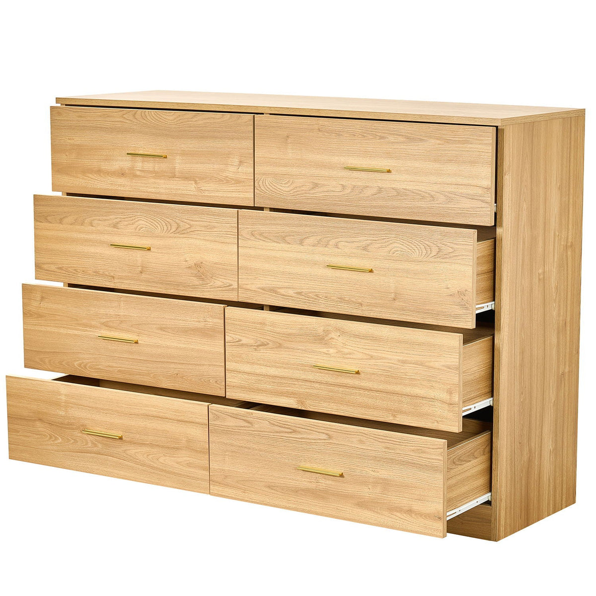 Modern Drawer Dresser For Bedroom, Ample Storage Wide Chest Of Drawers