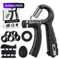 Hand Grip Strengthener Kit 5 Pack Adjustable Finger Forearm Hand Exerciser | Adjustable Grip Trainer, Finger Stretcher & Stress Ball Set for Strength Training & Hand Exercises Strength Training Equipment #GLOBAL PICKS