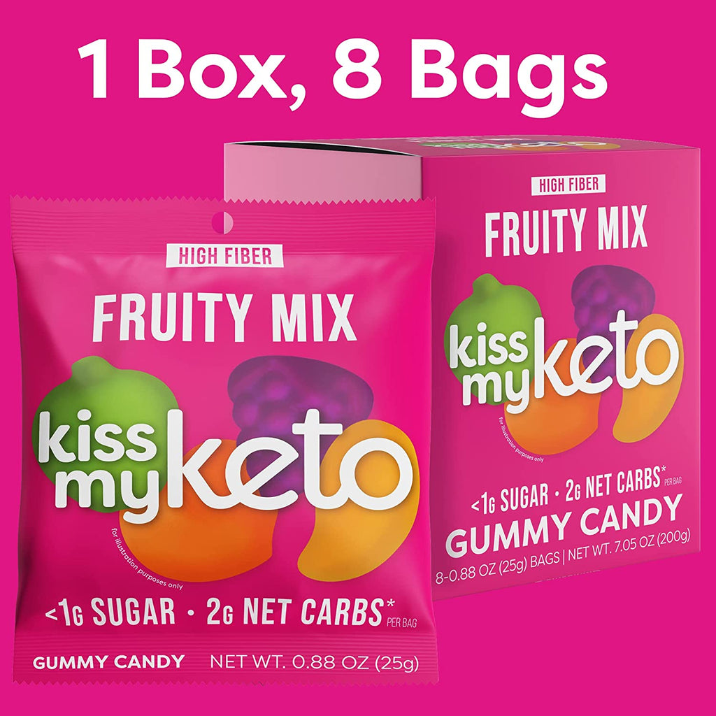 Gummies Candy – Low Carb Candy Fruity Mix, Keto Snack Pack – Healthy Candy Gummys – Vegan Candy, Keto Gummy Candy – Keto Candy Gummies (16-Pack)