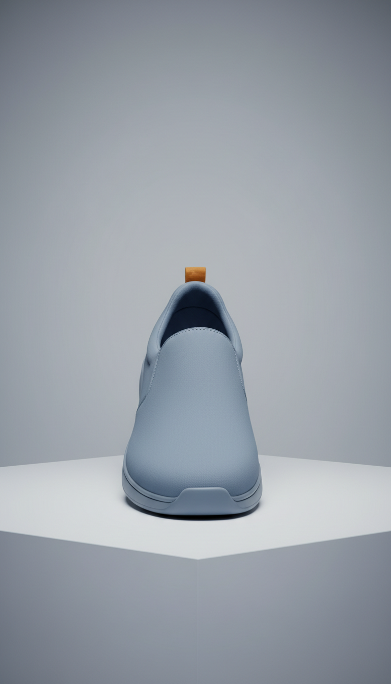 Stone blue slip-on with seamless panels