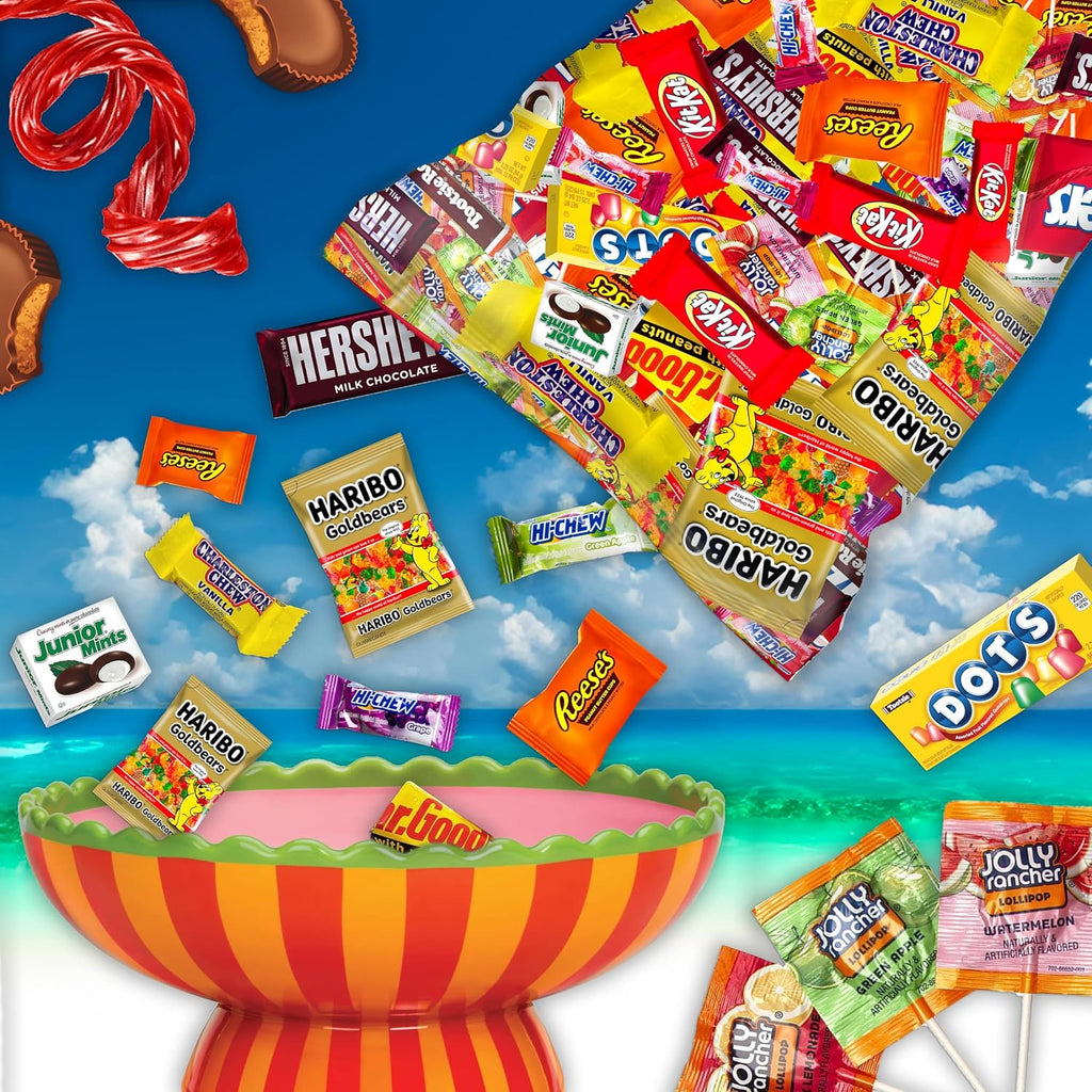 Individually Wrapped Mini Candy & Chocolate Mix - 5 Lb Bulk Candy Assortment - Pinata Stuffer Candies Variety Pack, Office Candybowl Treats - Sweet & Chocolatey Flavors - July 4Th (Pack of 2)