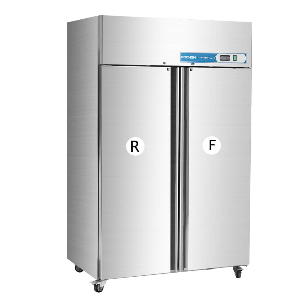 Commercial Fridge and Freezer Combo, EQCHEN 48" 2 door Reach-In Commercial Refrigerator and Freezer Combination