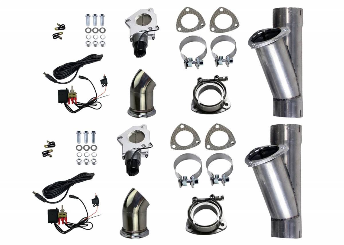 Granatelli Motor Sports Electronic Exhaust Cutout Kit 303530D - Mild Steel Slip-Fit - 3.00"