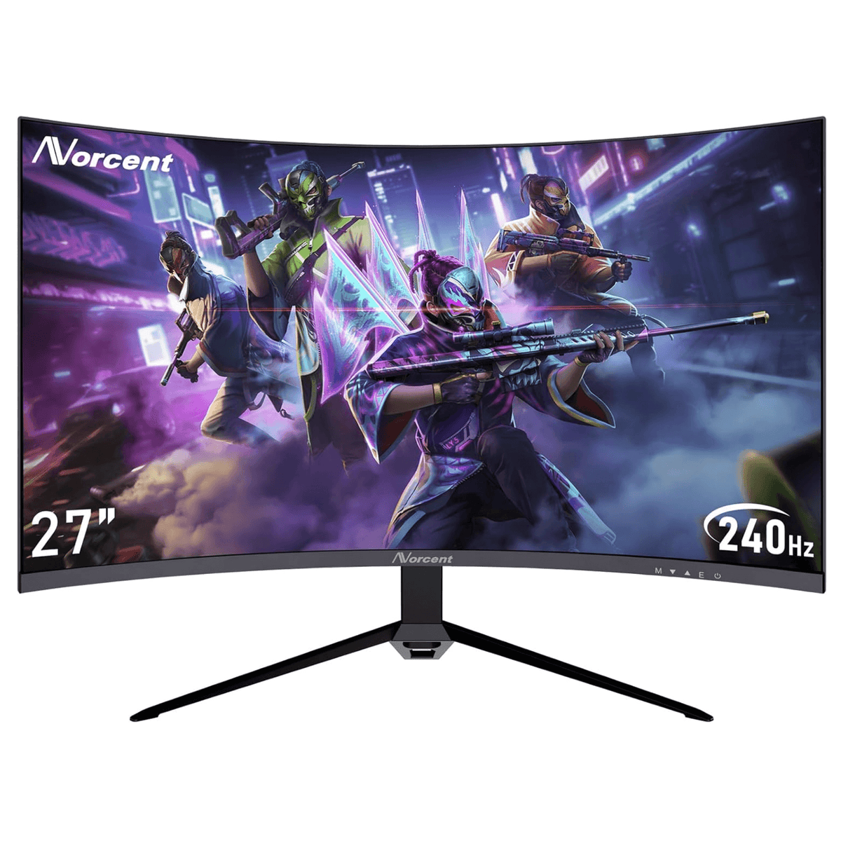 Norcent 27-Inch FHD VA Gaming Curved Monitor with Rainbow Lights