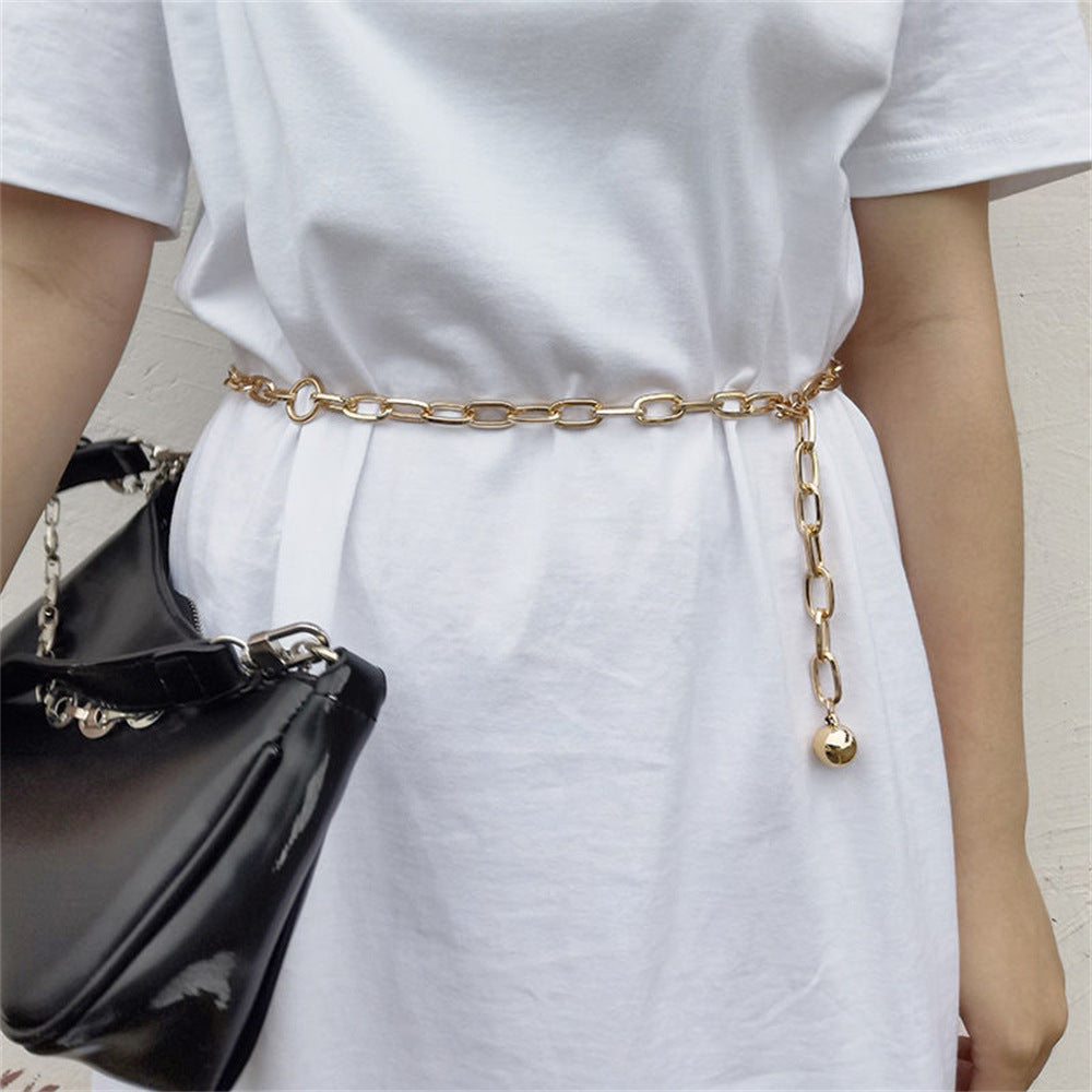 Lady Style Chain Metal Belt Cheap Women Belt Strap