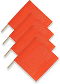 Red Warning Flag - Vinyl Mesh on Wooden Dowel 4 PACK | RWFX4