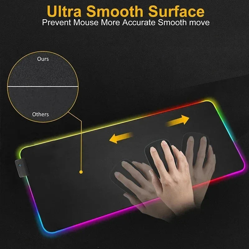 Arcane Jinx LOL Mouse Pad  RGB Keyboard Cover Colorful MousePad LED Light E-sports Mousepad Computer Gamer Glow Long Desk Mat