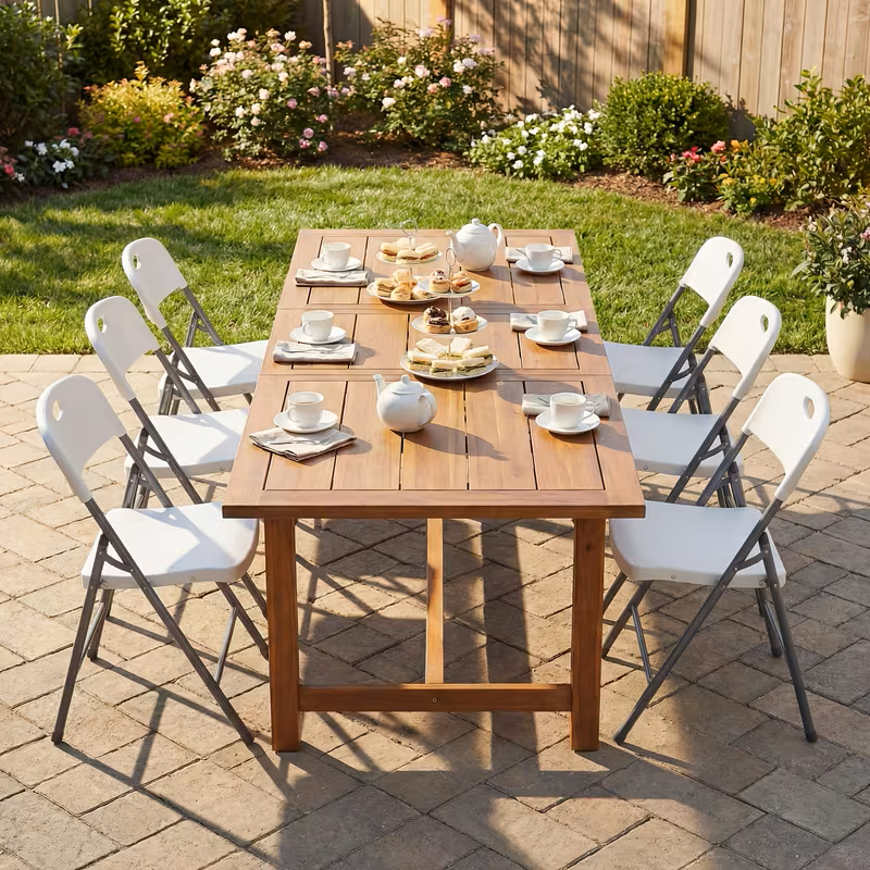 2/4/6 Pack White Plastic Folding Chairs Heavy Duty Metal Frame Indoor Outdoor