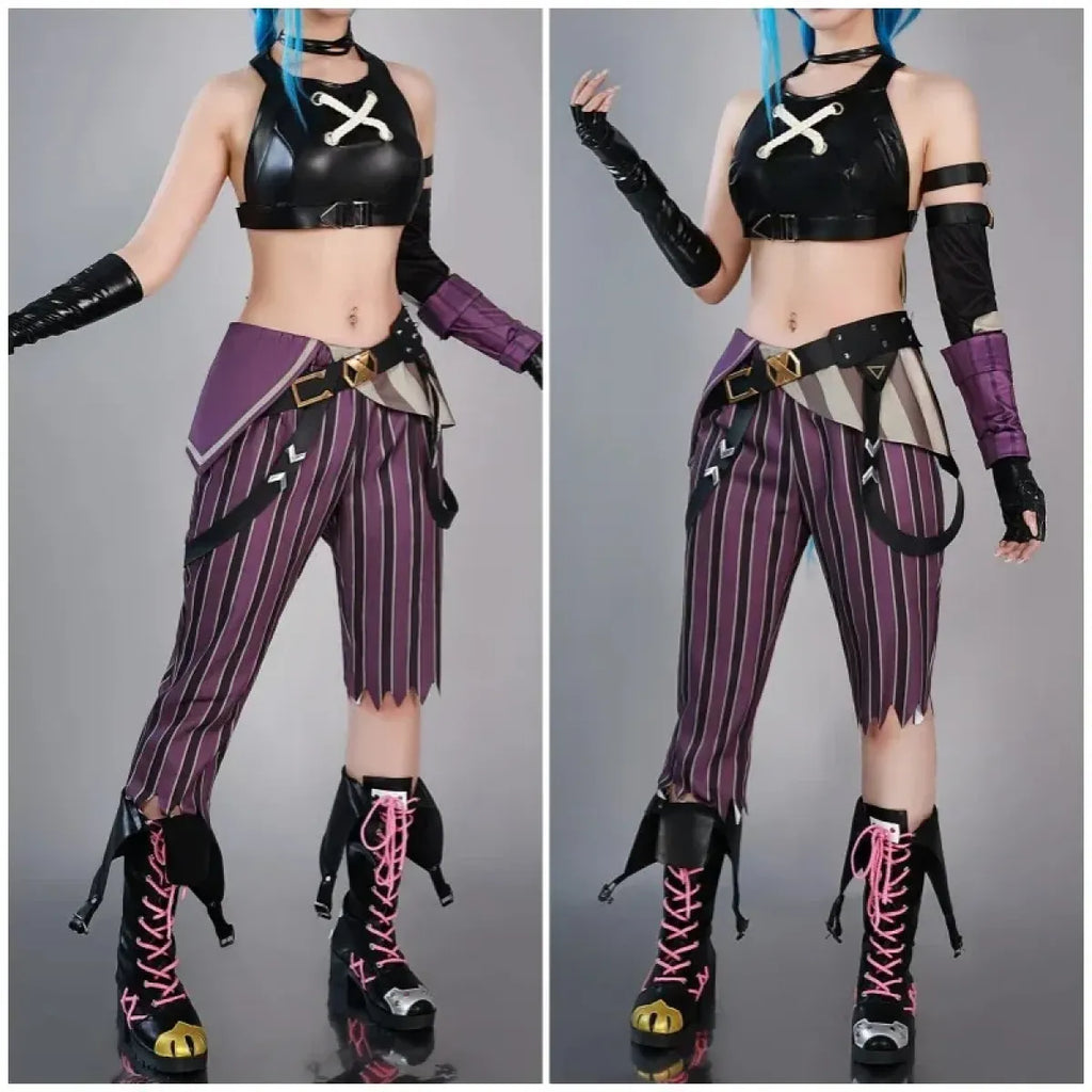Arcane Jinx Cosplay Costume – LOL Season 2 Loli Outfit with Wig & Accessories
