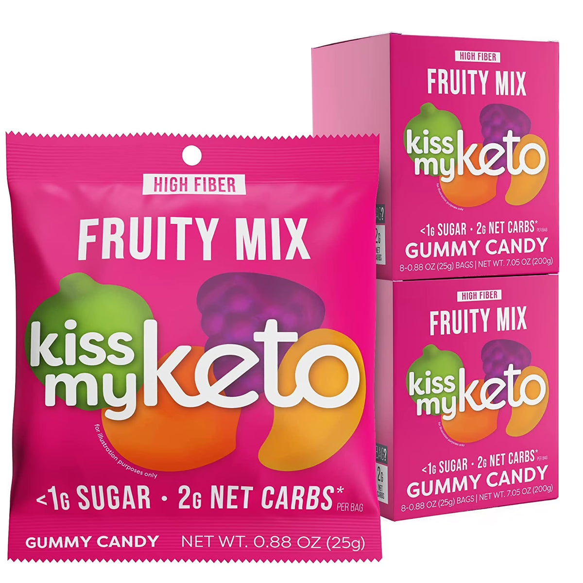 Gummies Candy – Low Carb Candy Fruity Mix, Keto Snack Pack – Healthy Candy Gummys – Vegan Candy, Keto Gummy Candy – Keto Candy Gummies (16-Pack)
