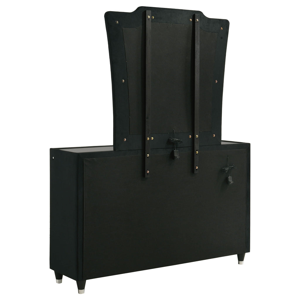 Lorient 8-drawer LED Dresser with Mirror Black