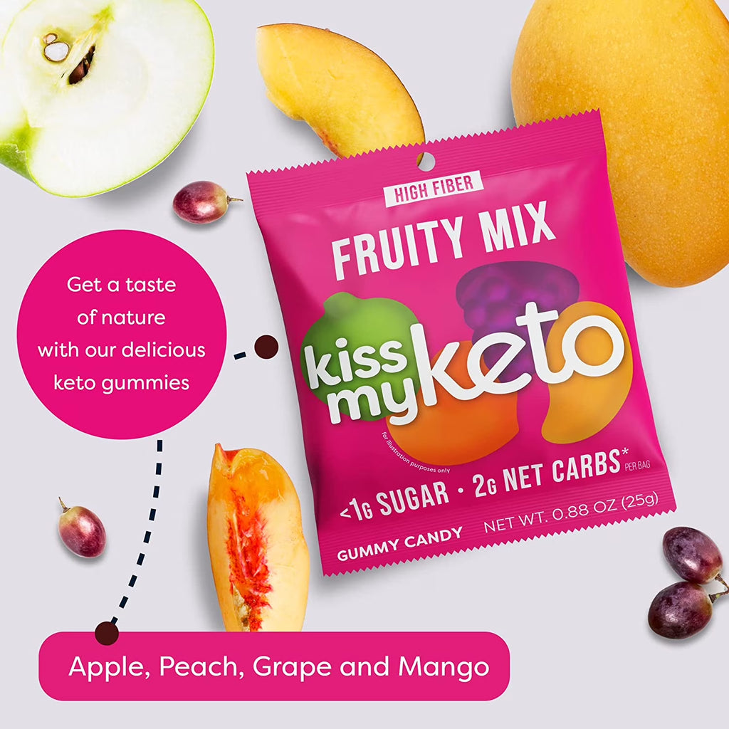 Gummies Candy – Low Carb Candy Fruity Mix, Keto Snack Pack – Healthy Candy Gummys – Vegan Candy, Keto Gummy Candy – Keto Candy Gummies (16-Pack)