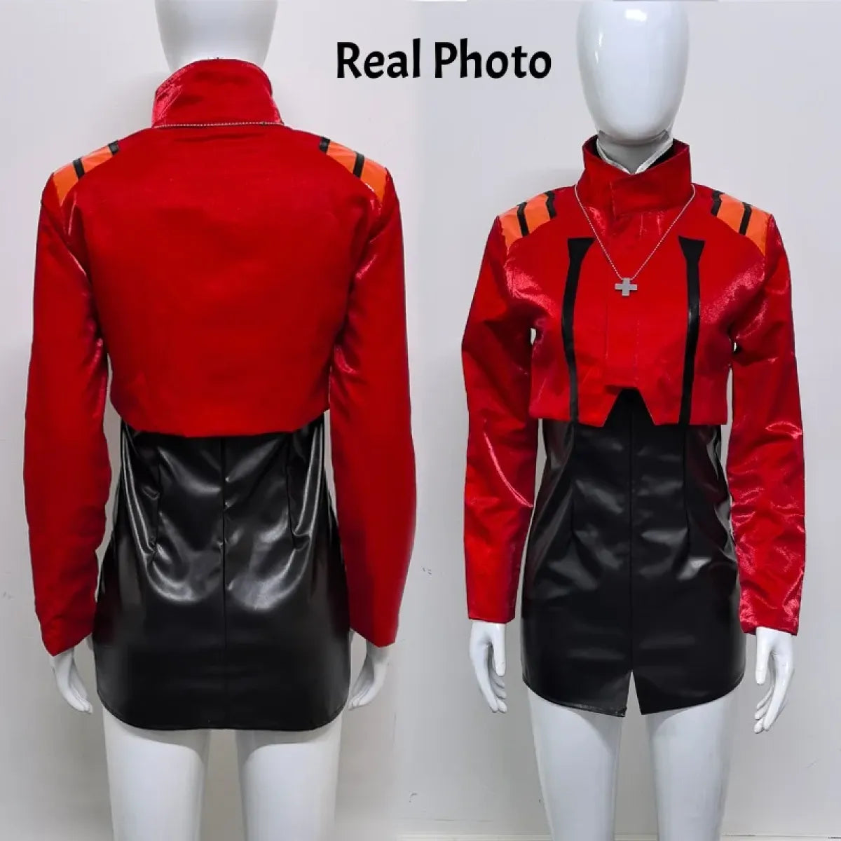 Misato Katsuragi EVA Cosplay Set – Red Jacket & Black Dress Costume