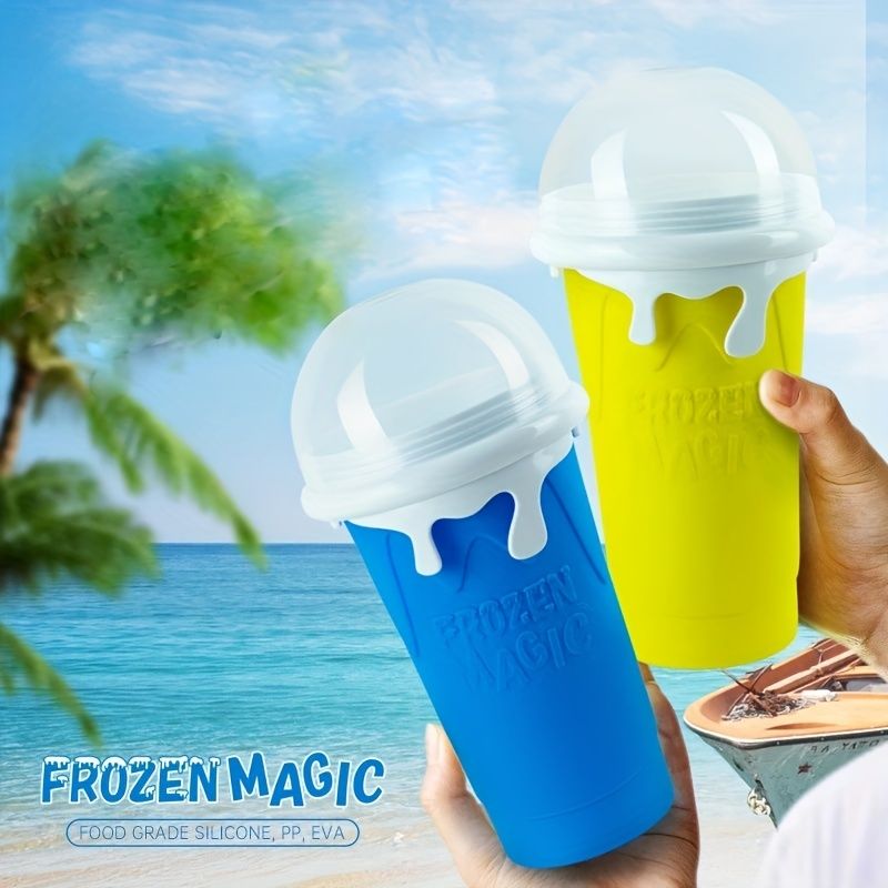 400ml Summer Homemade Squeezable Juice Water Bottle, Quick-Frozen Ice Cream Slushy Maker Smoothie Cup
