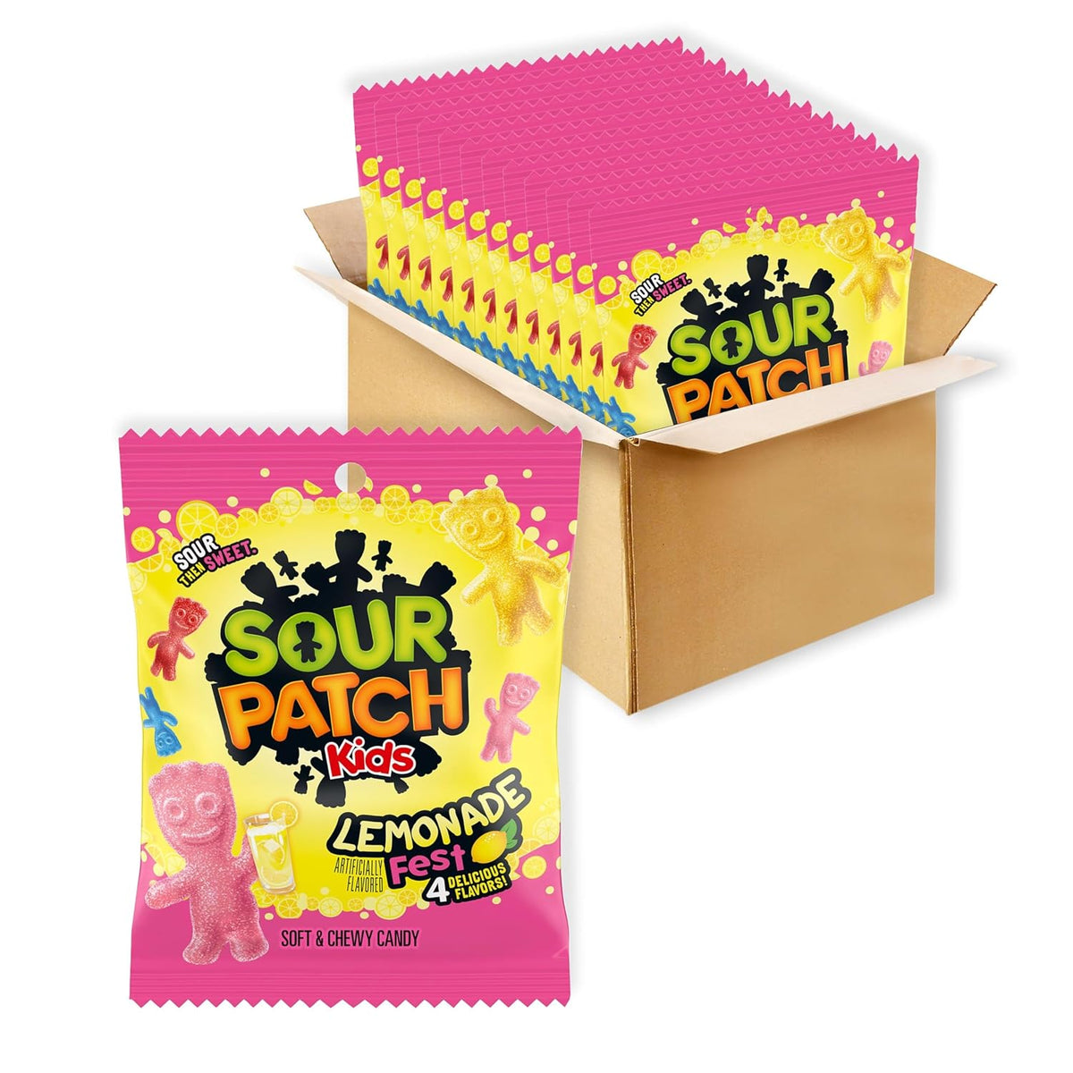 Lemonade Fest Soft & Chewy Gummy Candy, Bulk Candy, 12 Bags