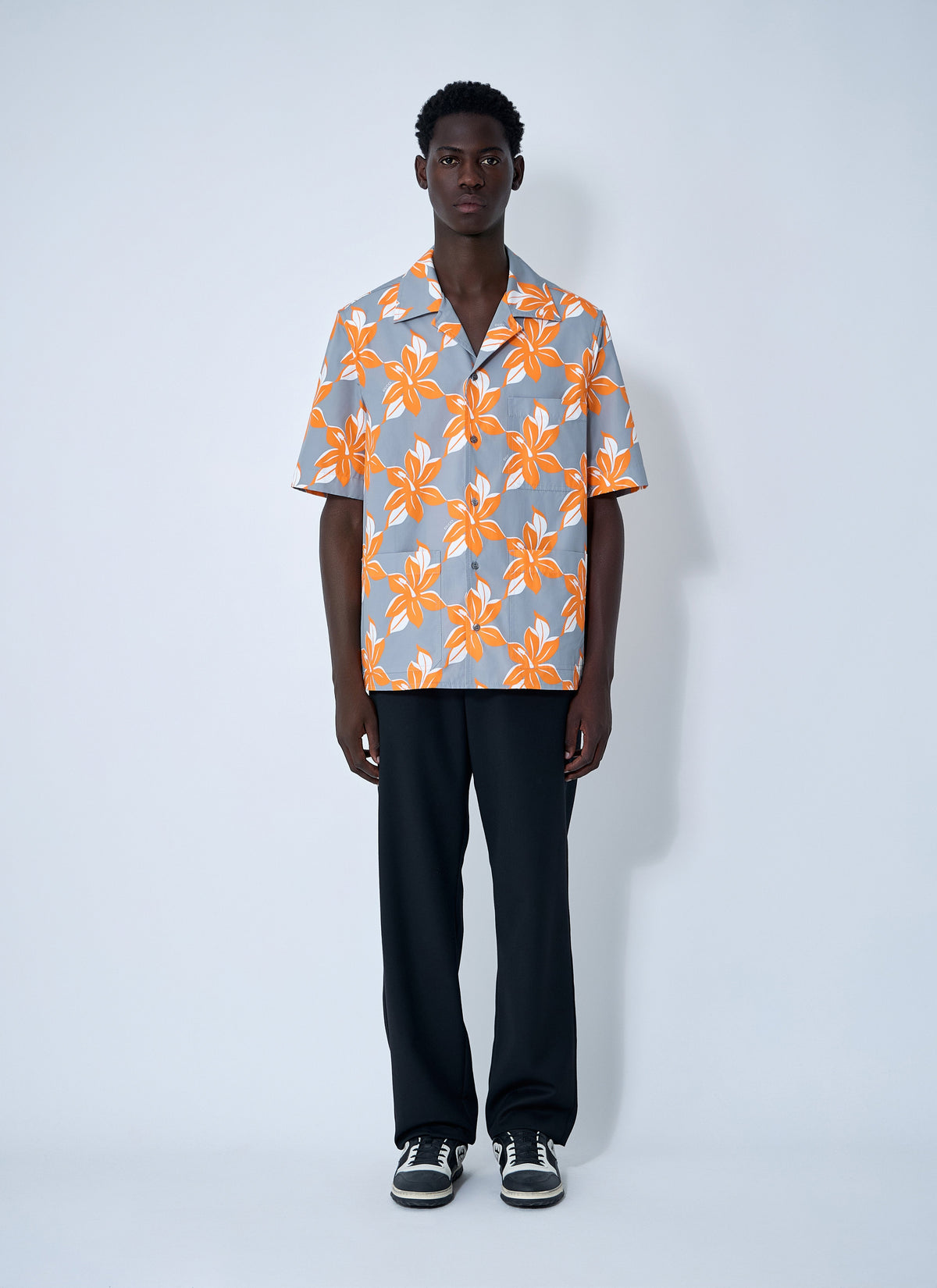 Gucci Men Printed Cotton Poplin Shirt