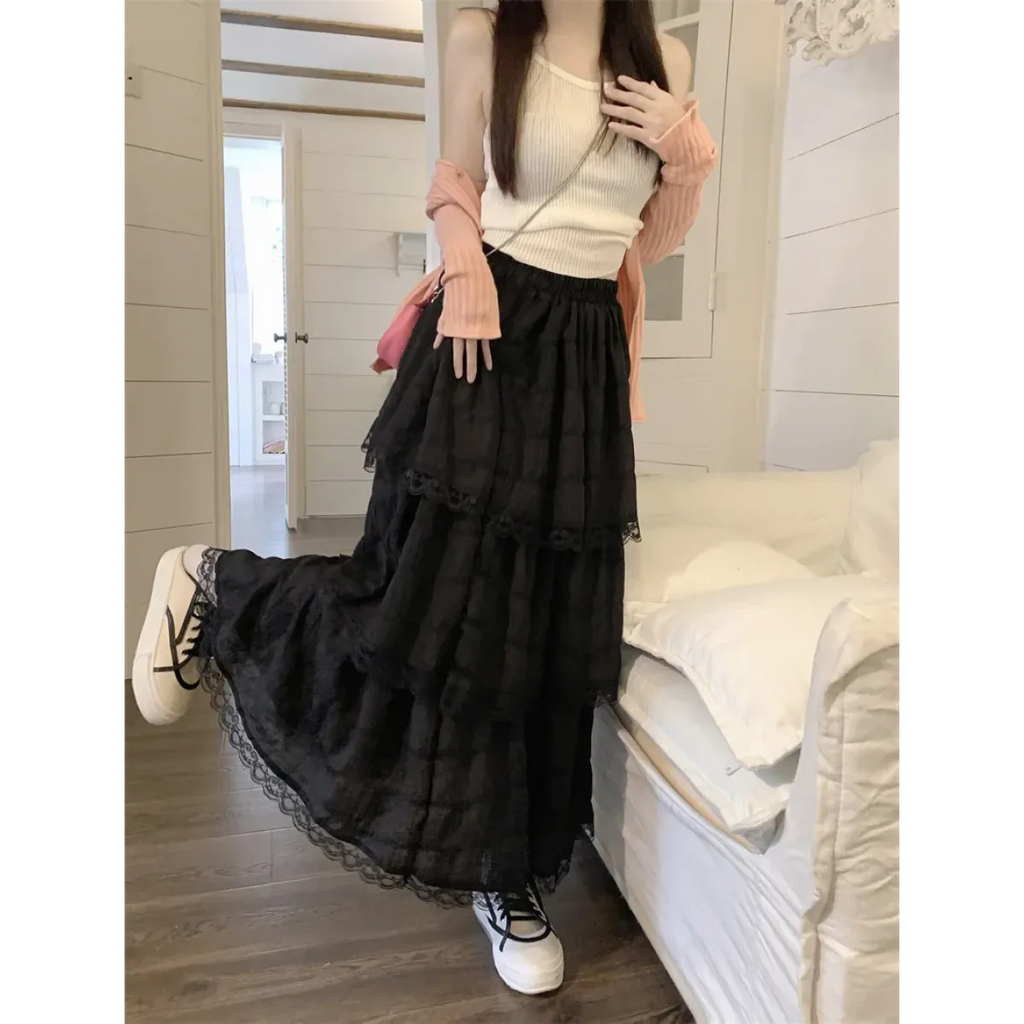 Harajuku Ruffle Lace Skirt