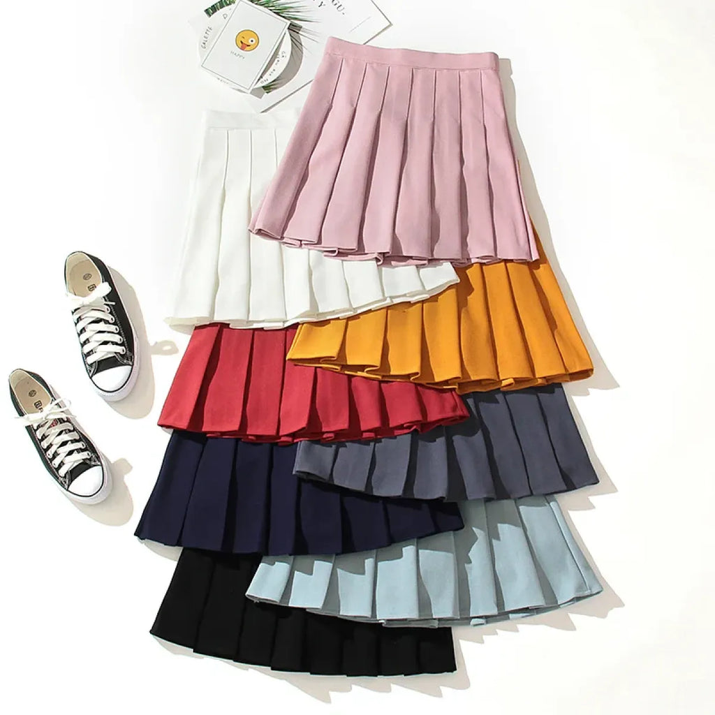 High Waist Pleated Skirt – Kawaii Harajuku Lolita Sailor Style