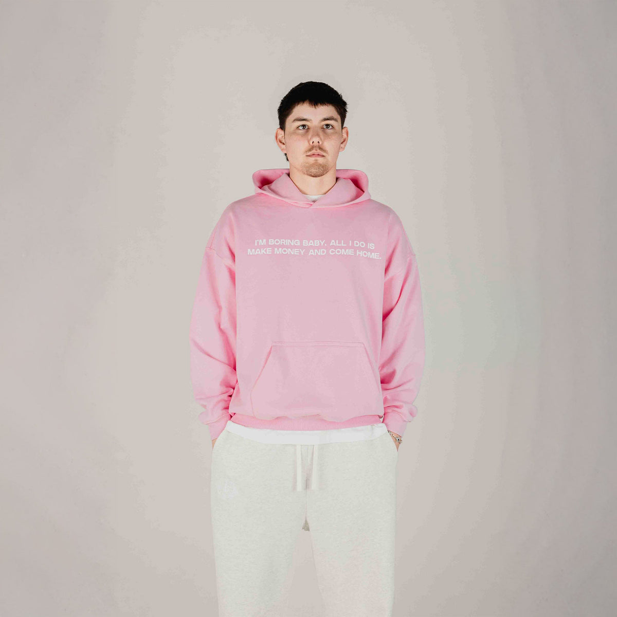 Compliments I'm Boring Baby Pink Hoodie