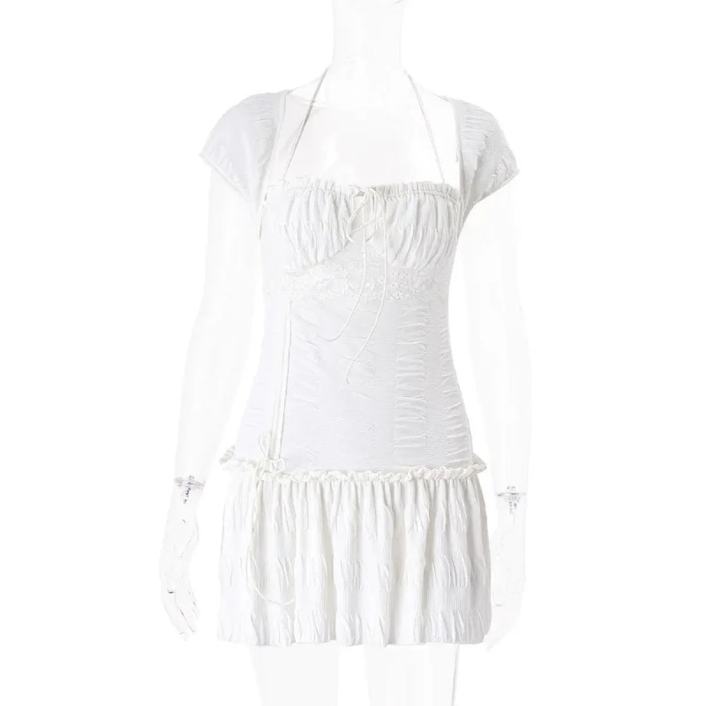 Halter Lace Mini Dress