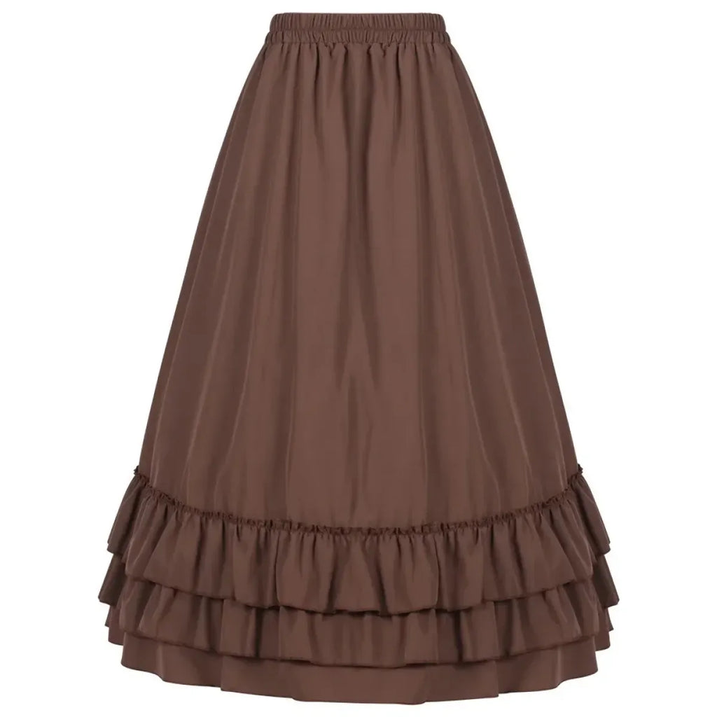 Layered Steampunk Skirt – Victorian Ruffles Cosplay Gothic