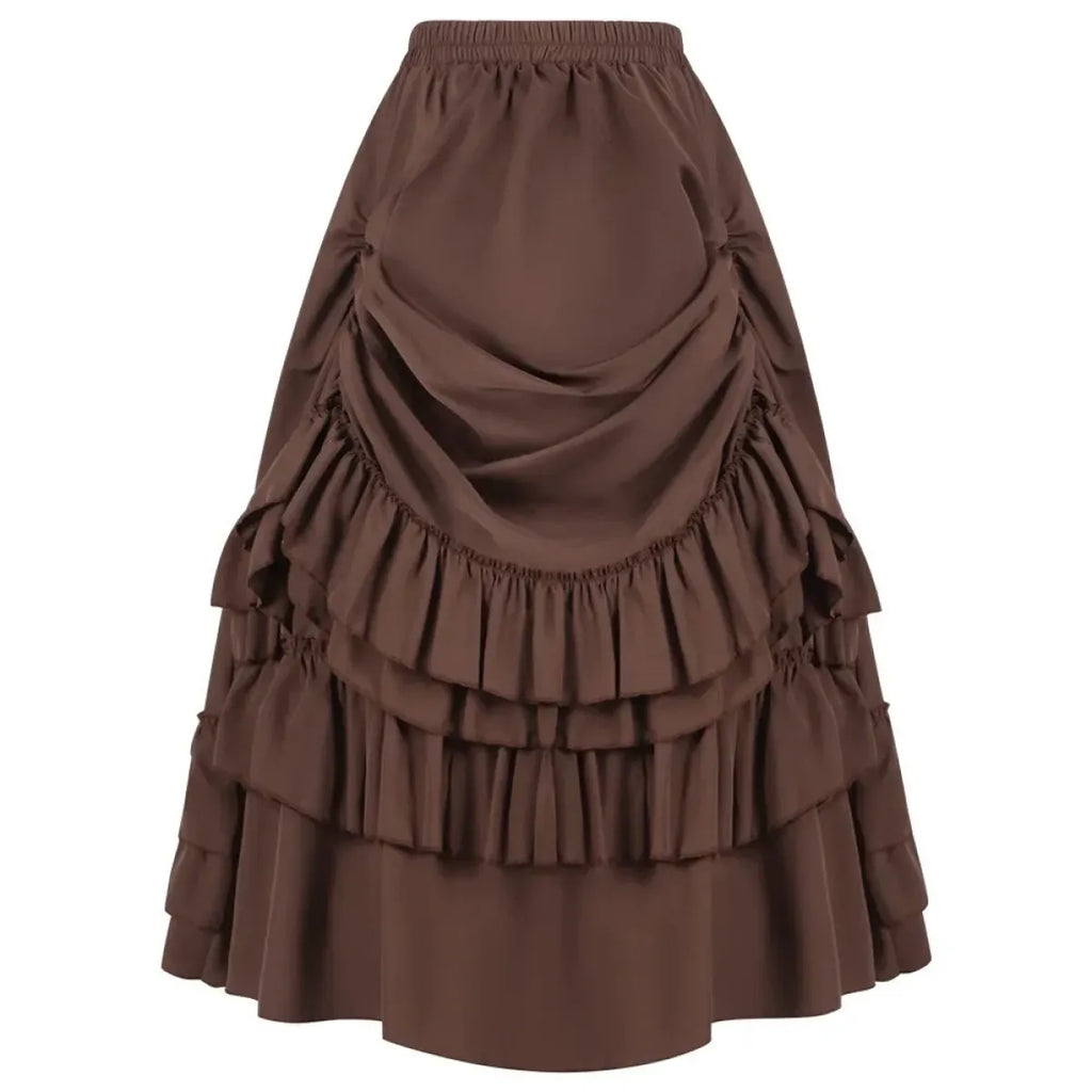 Layered Steampunk Skirt – Victorian Ruffles Cosplay Gothic