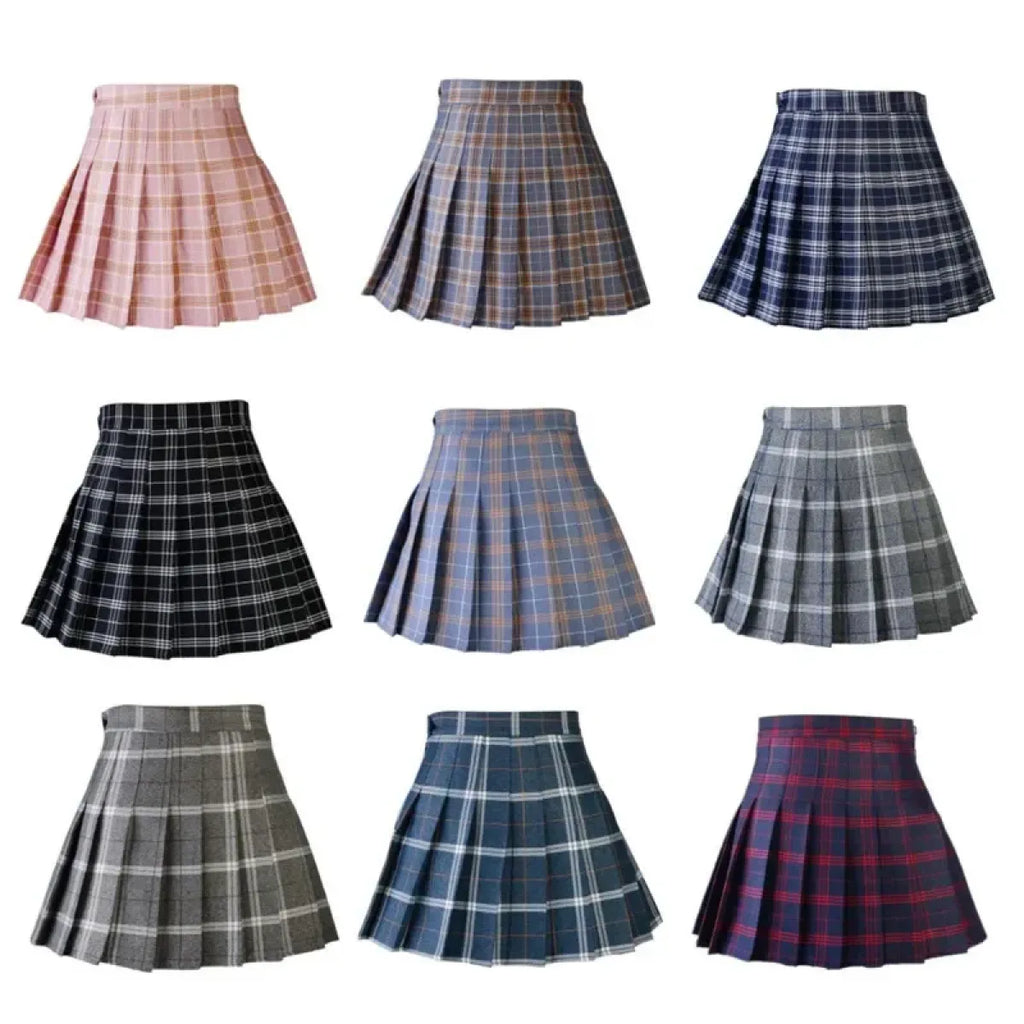 Preppy Harajuku Plaid Pleated Mini Skirt – Kawaii Schoolgirl Style