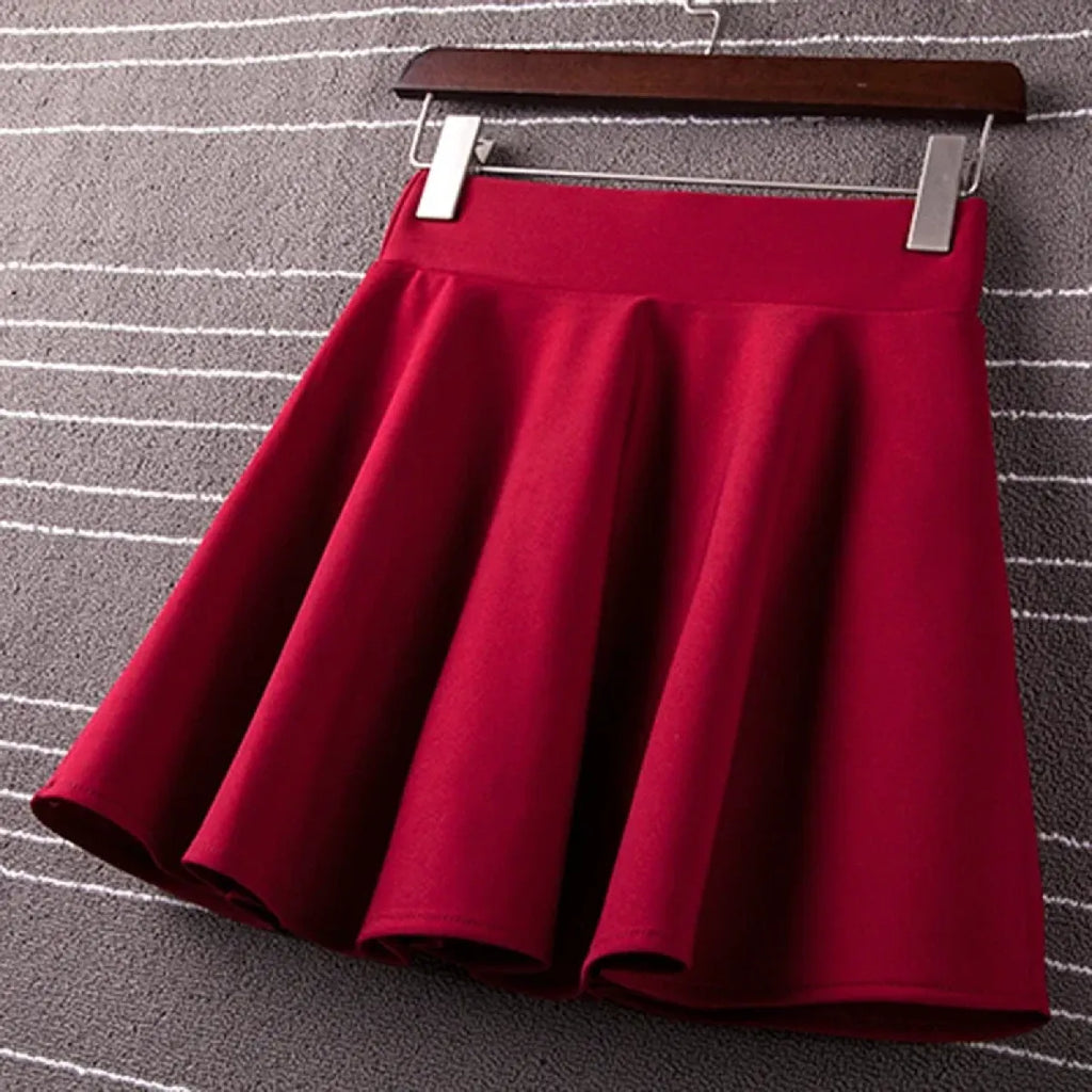 Harajuku Skater Skirt – High Waist A-Line Mini Skirt for Women