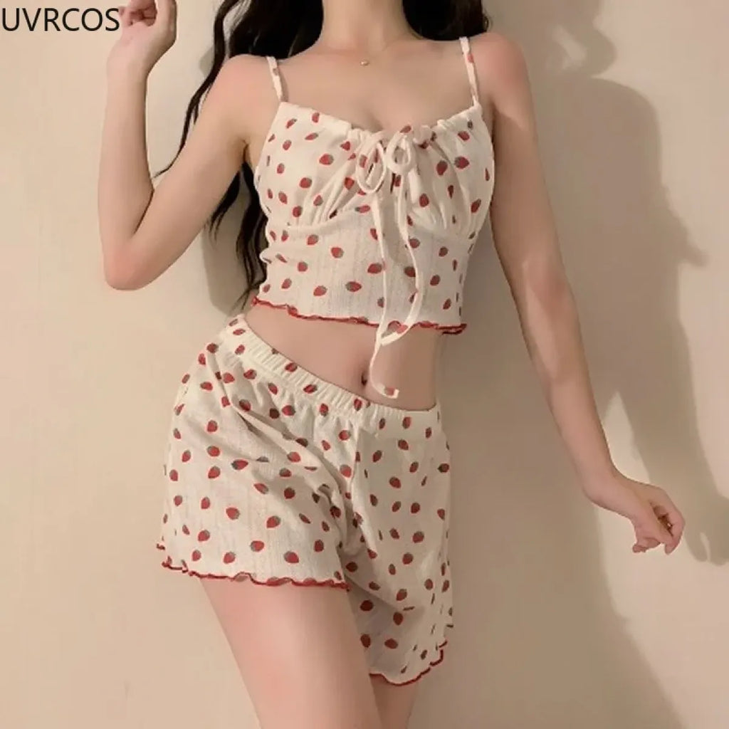 Sweet Lolita Strawberry Pajamas Set